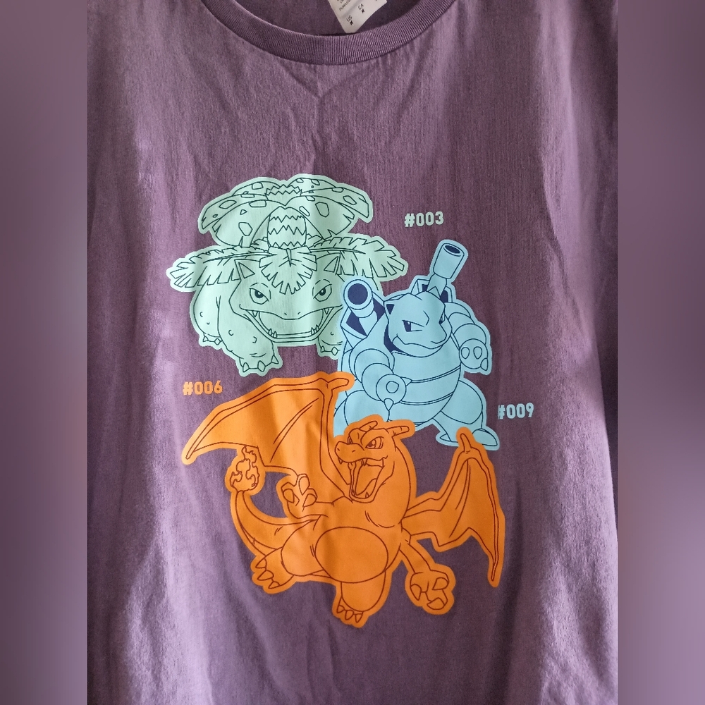 Puma Pokemon Purple Tee with Orange and Blue Graphics - Picture 2 of 5